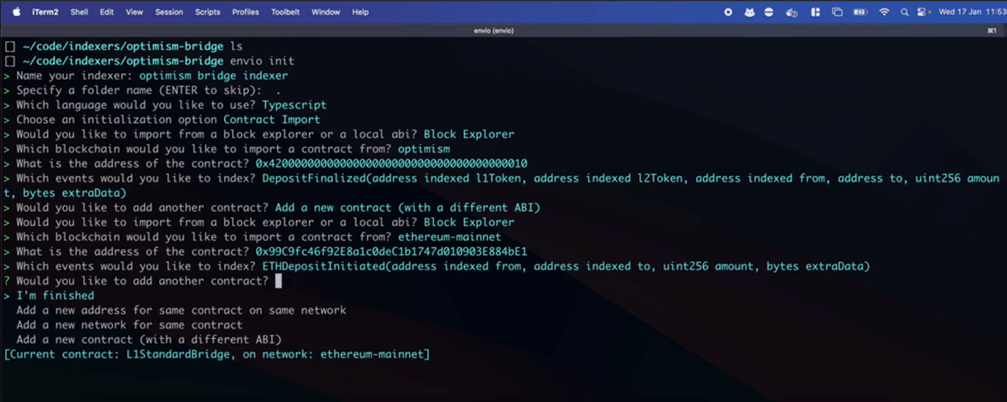 Completing contract import